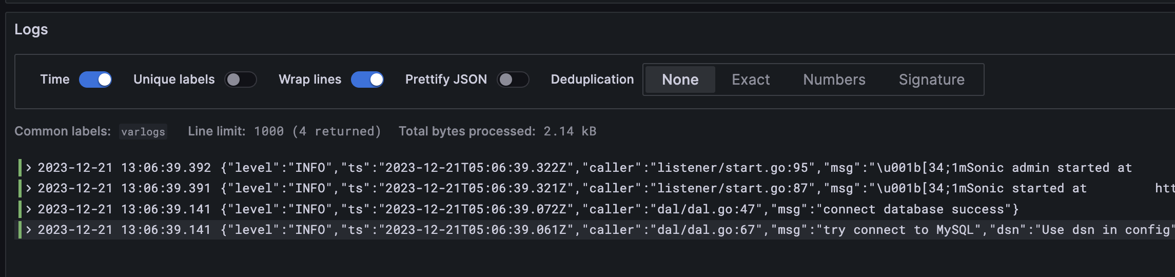 Grafana Loki 面板